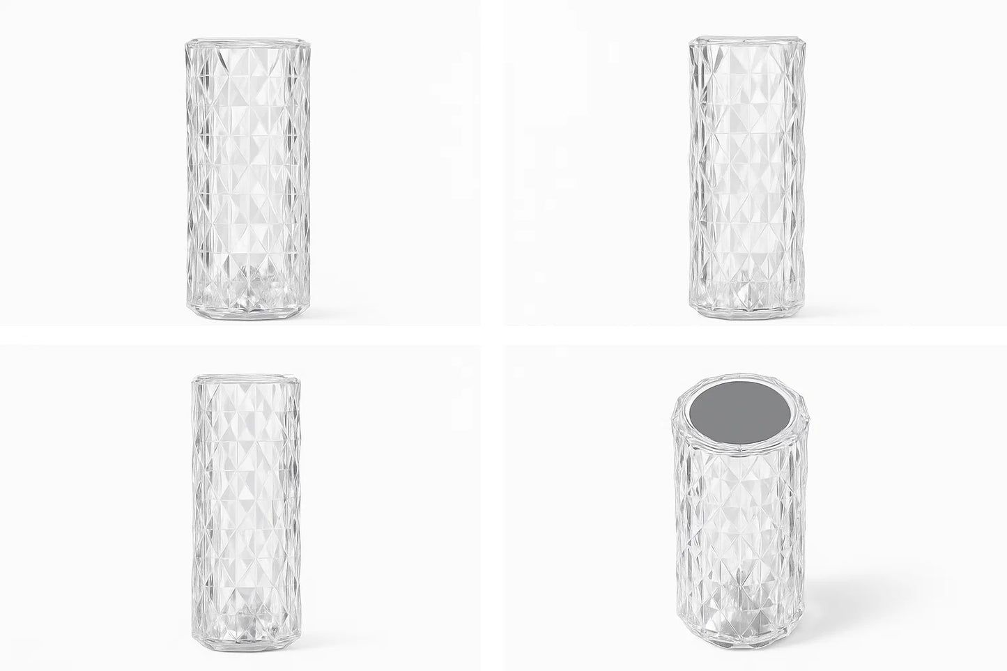 Diamond Crystal Rose LED Table Lamp - Rechargeable Touch Control Multi-Color ๐