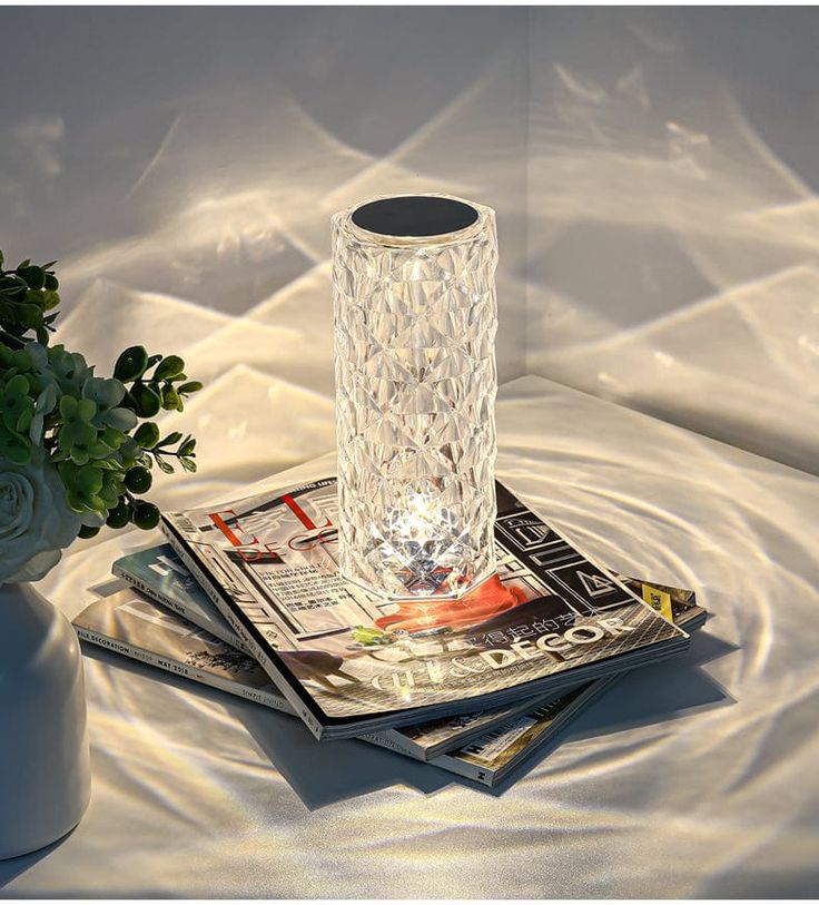 Diamond Crystal Rose Table Lamp Touch Control 💎