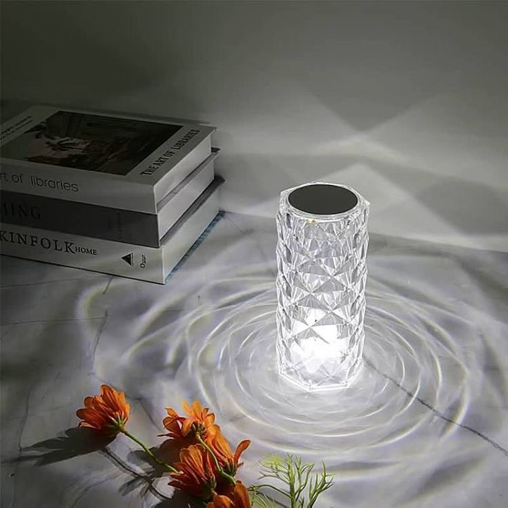 Diamond Crystal Rose Table Lamp Touch Control 💎