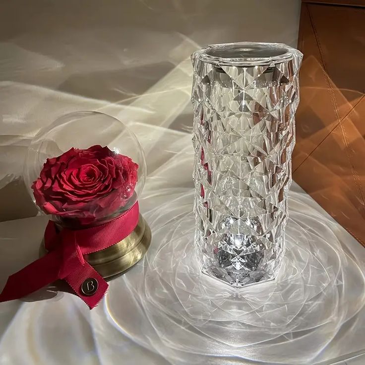 Diamond Crystal Rose Table Lamp Touch Control 💎